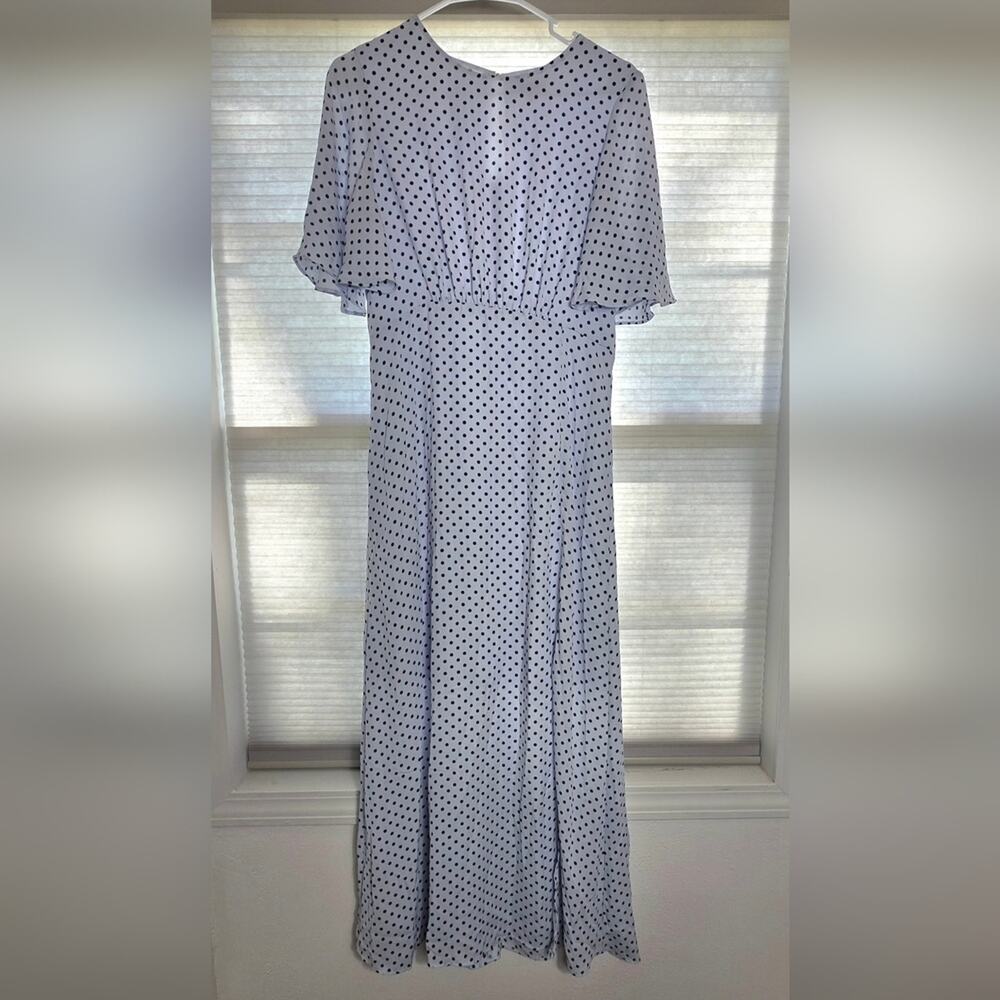 Who What Wear Monochrome Polka Dot Maxi Dress
